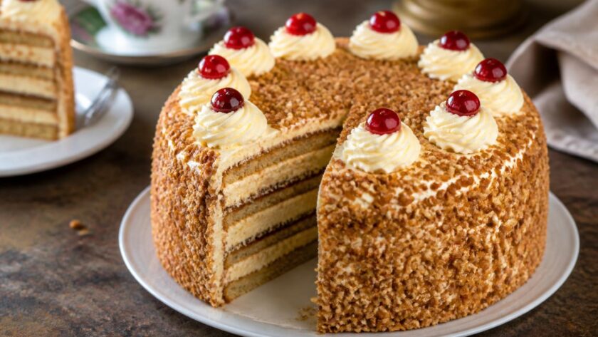 Frankfurter Kranz – Der klassische Buttercremekuchen mit Krokant